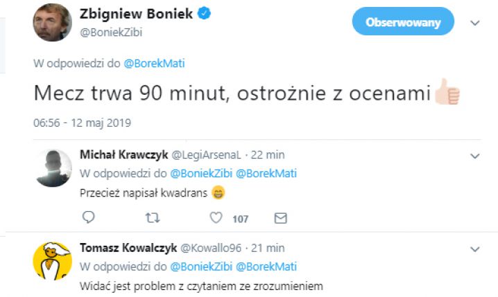 Mateusz Borek chwali Pogoń, a Zbigniew Boniek... :D